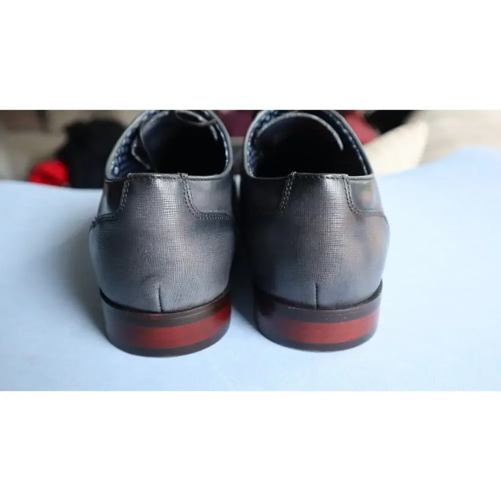 NEW Stacy Adams Kallum Cap Toe Dress Shoes Burnished Gray Mens 8.5 M Work